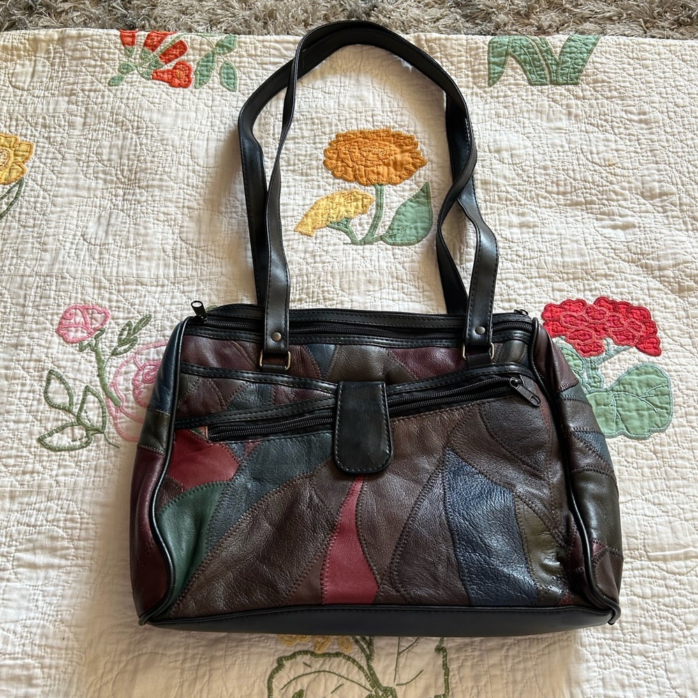 Unique, Patchwork Leather Handbag - image 2